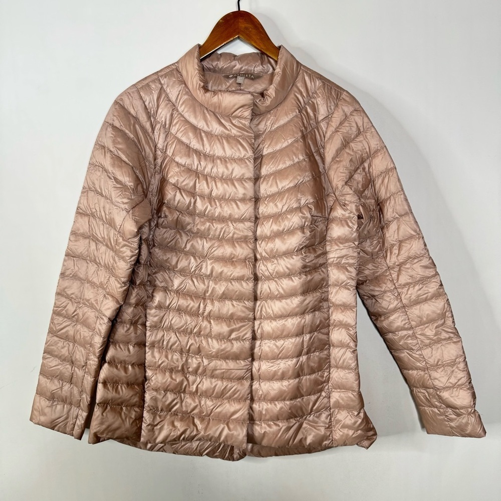Athleta Downkind Pink Goose Down Jacket Size Small‎ Tall